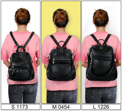 UTO Women Backpack Purse Oil Wax PU Leather Ladies Fashion Designer Rucksack Convertible Travel Shoulder Bag with Tassel Brown