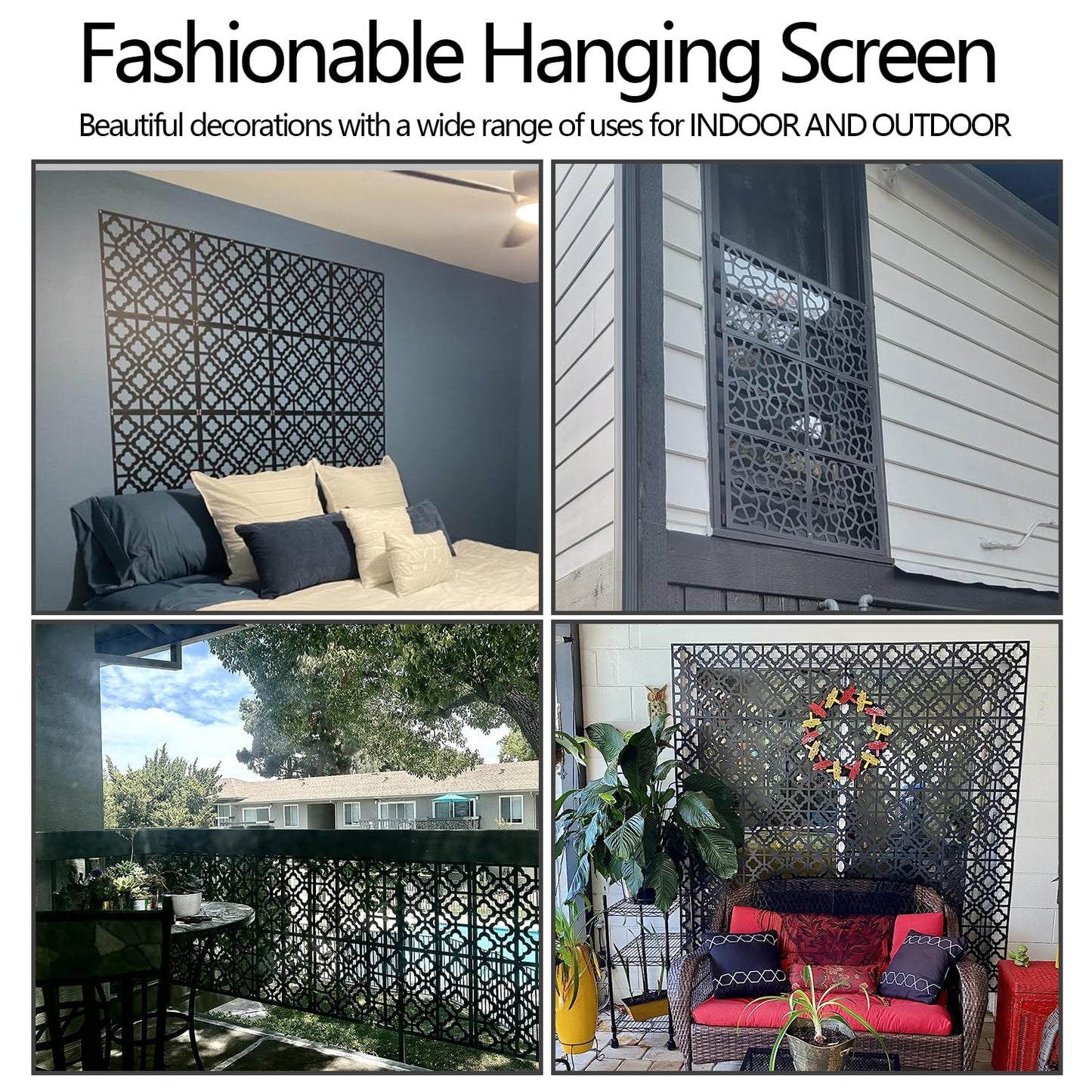 Stepstall 12 Pcs PVC Hanging Room Divider,Thick Decorative Flower Design Room Divider Partitions Panel Screen for Decorating Bedroom Dining Kitchen Office Studio Restaurant Hotel Decor
