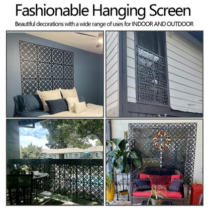 Stepstall 12 Pcs PVC Hanging Room Divider,Thick Decorative Flower Design Room Divider Partitions Panel Screen for Decorating Bedroom Dining Kitchen Office Studio Restaurant Hotel Decor
