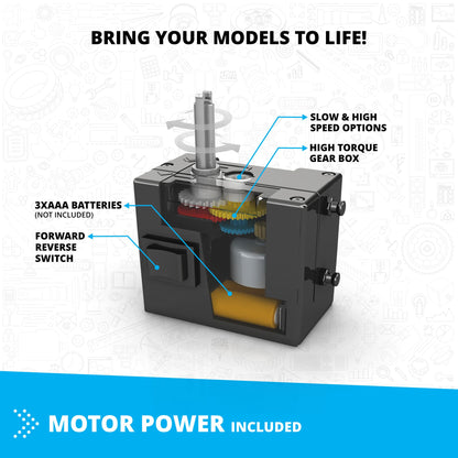 Engino: Inventor Motorized Series - Offroader - 10-In-1 Multimodel, Toy Vehicle Brick Building Set, Rack-Pinion Mechanism, Snap Assembly, STEM, Kid 9+