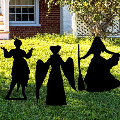 Nitakou Witch Halloween Decorations Outdoor Hocus Pocus Garden Metal Stakes Decor, Halloween Silhouette Party Yard Signs with Stakes,Trick or Treat Party Supplies for Kids Home Party