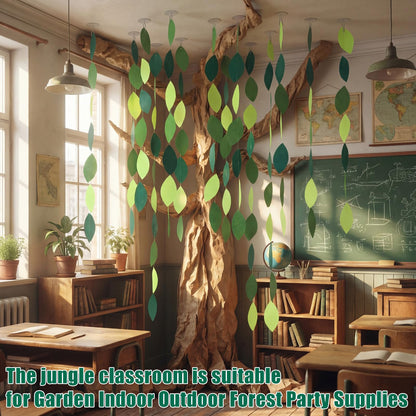 Suncalla Classroom Tree Bulletin Board Set DIY 3D Classroom Ceiling Wall Decor with Kraft Paper & Mounted Traceless Hooks for Jungle Safari Hawaiian Luau Party Supplies(Willow)
