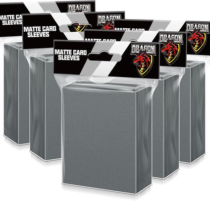 500 Pcs Card Sleeves for Trading Card, Matte Card Sleeves Deck Card Protectors Compatible with Baseball Cards, Sports Cards, Game Cards (Grey)