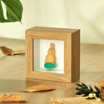 RTZQQIN 3x3 Mini Shadow Box Display Case Picture Frame with Soft Linen Back,Small Wood Color Shadow Box 3x3 for Flowers Medal Display Case Jersey pet Graduation Memorabilia Baby Ltems Crafts Photos
