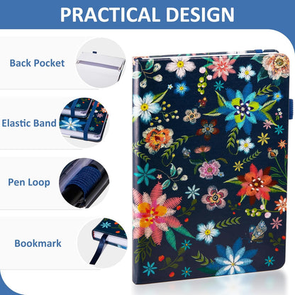 Password Book with Individual Alphabetical Tabs Laminated, Large Print Password Keeper Book for Seniors, A5 Hardcover Internet Password Log Book to Record Website Login Details - Bloom