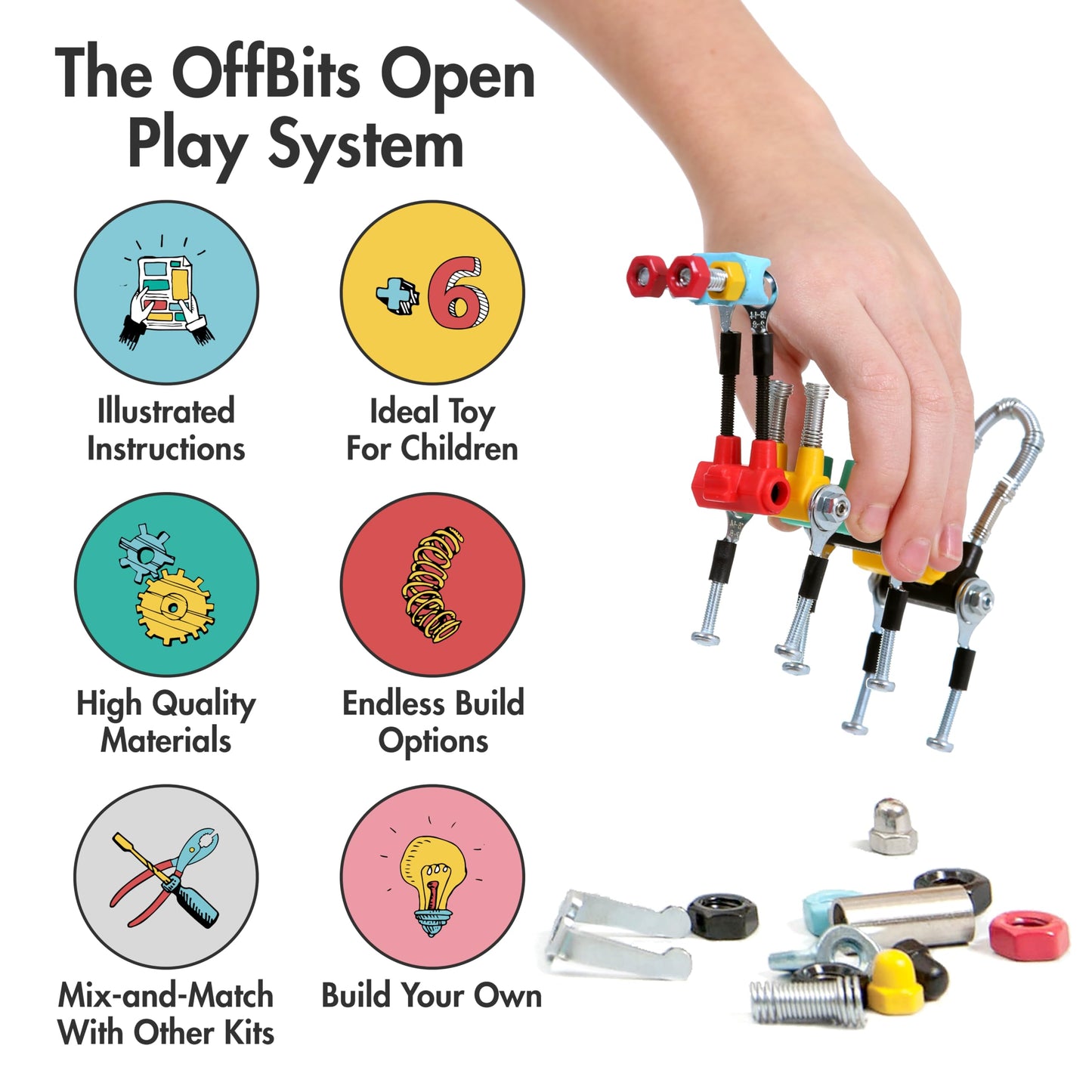 The Off Bits Educational STEM Toys for 6+: Robot Toy Building Sets, 3-in-1 Engineering Kit for Boys and Girls, Build Your Own STEM Building Toys with Endless Possibilities (Jumbo Kit)