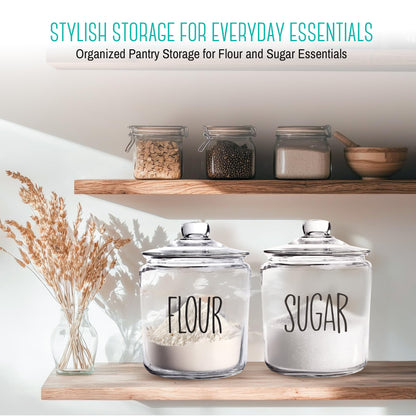 OUTSHINE 1 Gallon Cookie Jar for Kitchen Countertop| Airtight Glass Storage Jars for Candy, Coffee, Dog Treats| Large Glass Apothecary Jars with Lids| Large Food Storage Container for Kitchen, Pantry