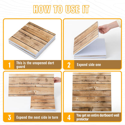 Hahafelt 36 x 24 x 0.5 Inch Felt Wood Grain Dart Board Wall Protectors Square Dart Board Backing Tiles Dartboard Backboard Cork Backboards Alternative (Burlywood)