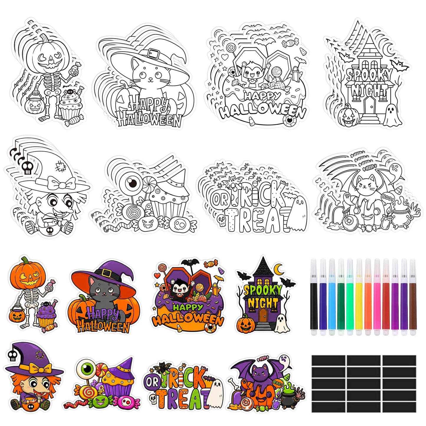 32 Pcs Halloween Crafts DIY Fridge Magnet Set Party Favors Decor Activity