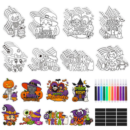 32 Pcs Halloween Crafts DIY Fridge Magnet Set Party Favors Decor Activity