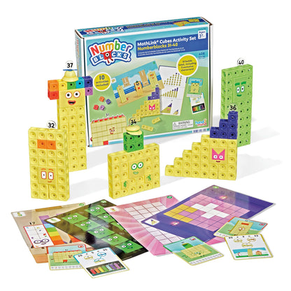hand2mind Numberblocks 31-40 MathLink Cubes Activity Set - Learn Numbers & Early Math Skills, Preschool and Kindergarten Learning Activities, Educational Toys for Kids, Counting Math Manipulatives