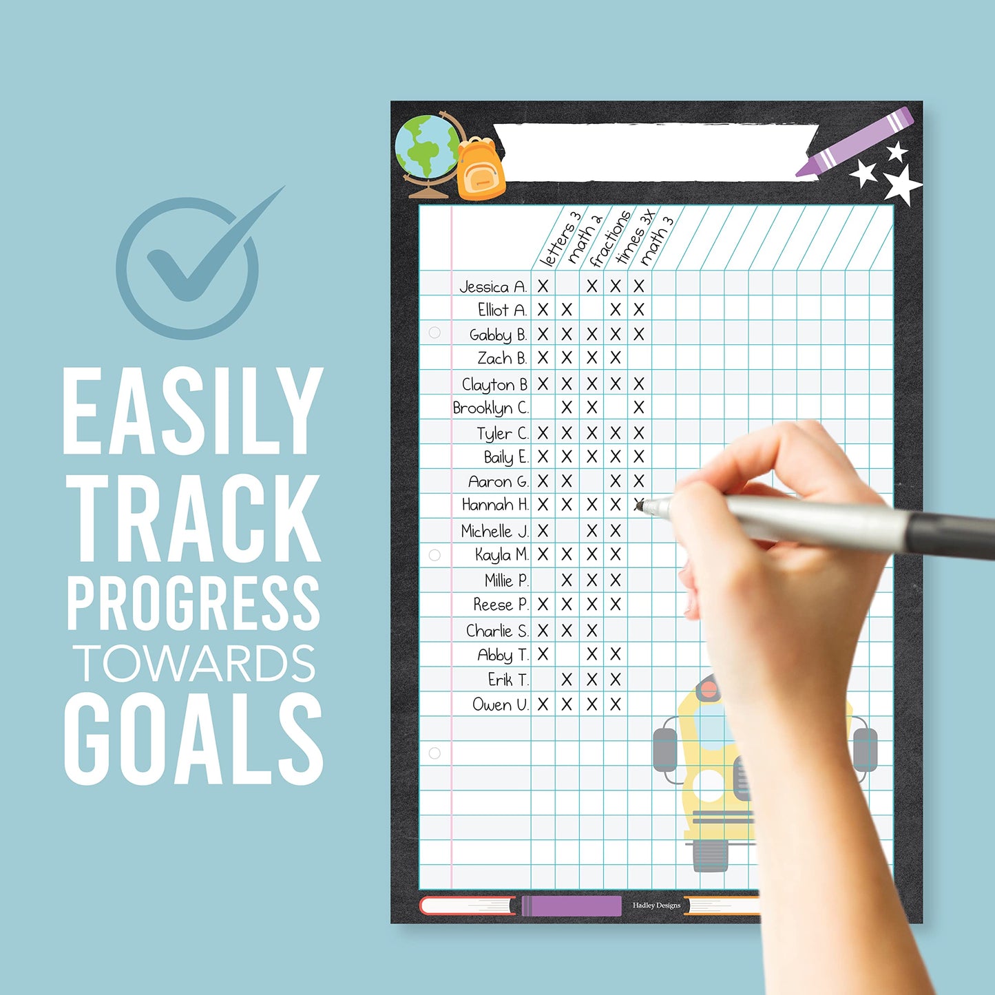 Attendance Chart for Classroom Management - 4 Incentive Chart for Classroom Essentials, 11x17 Student Behavior Charts and Homework Tracker, Teachers Class Attendance and Assignments Log