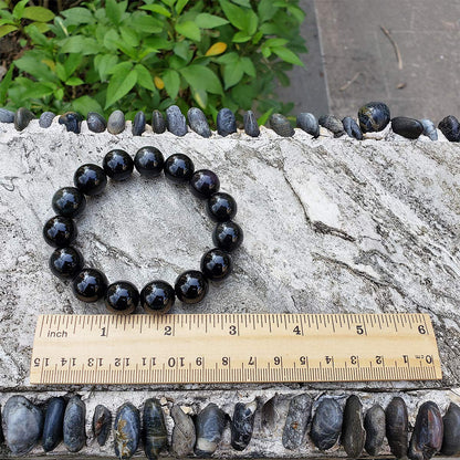 chengmu 14mm Rainbow Eye Obsidian Stretch Bracelet Natural Round Stone Beads Semi Gemstone for Crystal Beaded Elastic Bracelet 8"