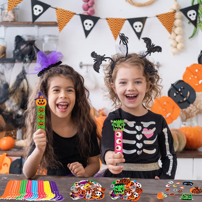 80UncleKimby 28 Sets Halloween Crafts for Kids DIY Bookmarks Kits Ages 4-8 Classroom Activities
