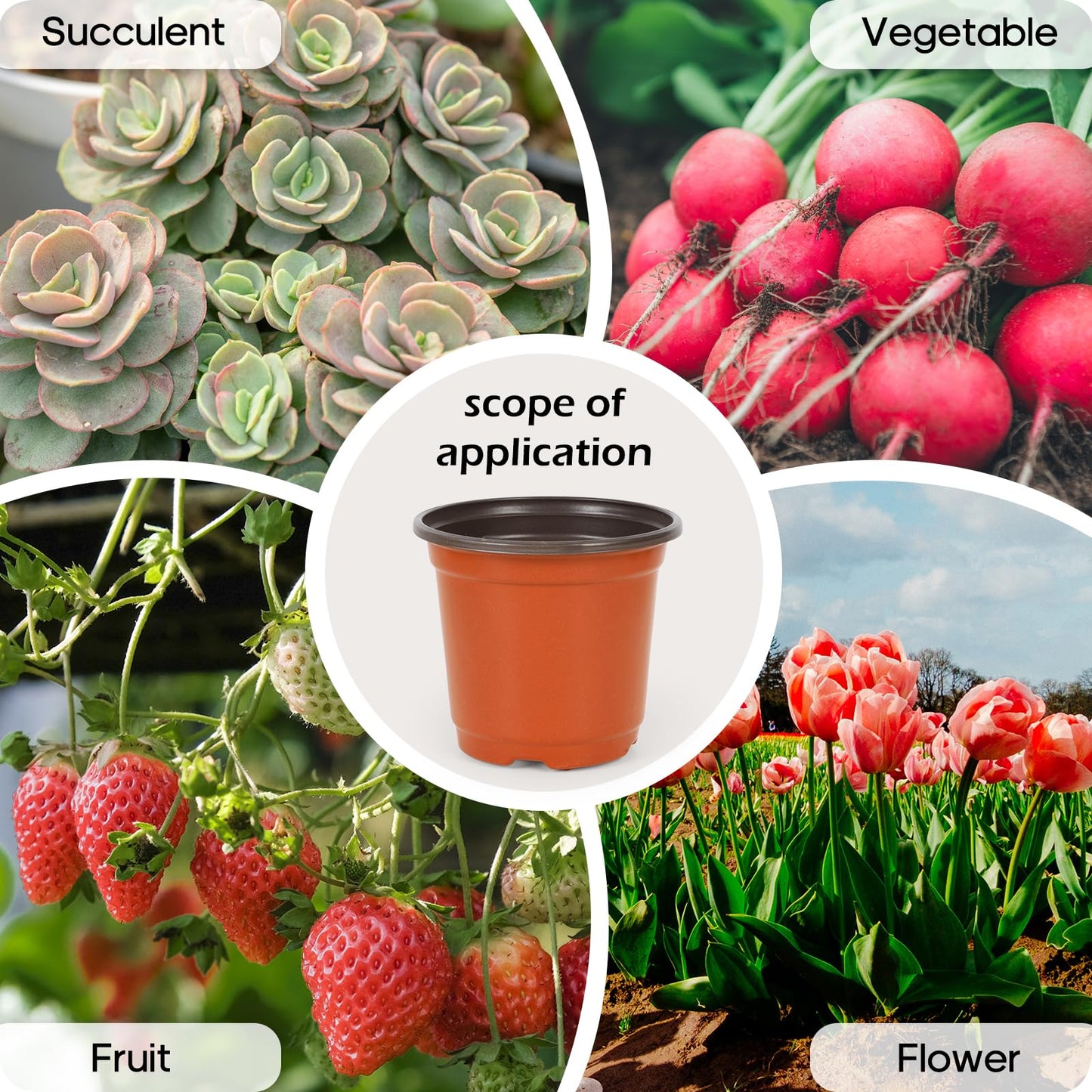 Hemikaki 300 Pack 4 Inch Plastic Nursery Pots for Plants, Small Seedling Pots Succulent Pots Flower Pots with Drainage Holes, Come with 300pcs Plant Labels