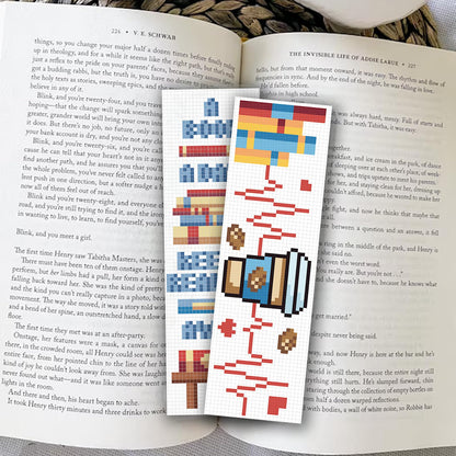 FREEBLOSS 12 Set Cross Stitch Bookmark Kit Bookshelves Stamped Cross Stitch