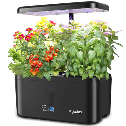 DRYADES Indoor Garden System 19 Watt LED Growing Light Upgrade 2 Self-Watering Soil-Cultivated Growing Pots Gardening Gifts for Mom Plant Pot for Vegetables Herbs Tomato(No Seeds&Soil)