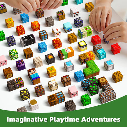 300PCS Magnetic Blocks, Magnetic Building Cube Set for Kids Ages 3+, Constructions STEM Stacking Tiles Toy Building Birthday Gifts for Boys Girls