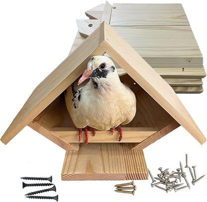 Dove Nesting Platform for Outside - Mourning Dove Nesting Box, Wooden Bird Nest for Pigeons, Open Bird Nesting Platform for Backyard Garden by Decoribles