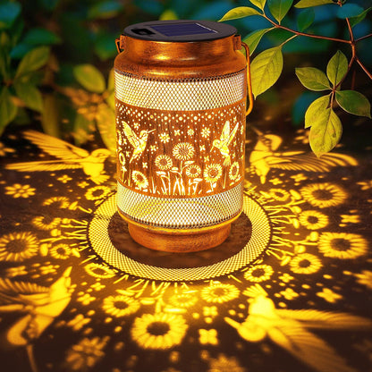Gifts for Mom Women Grandma Birthday, Solar Lanterns Outdoor Waterproof Hummingbird Garden Decor, Metal Hanging Solar Lights for Outside Yard Patio Pathway Backyard