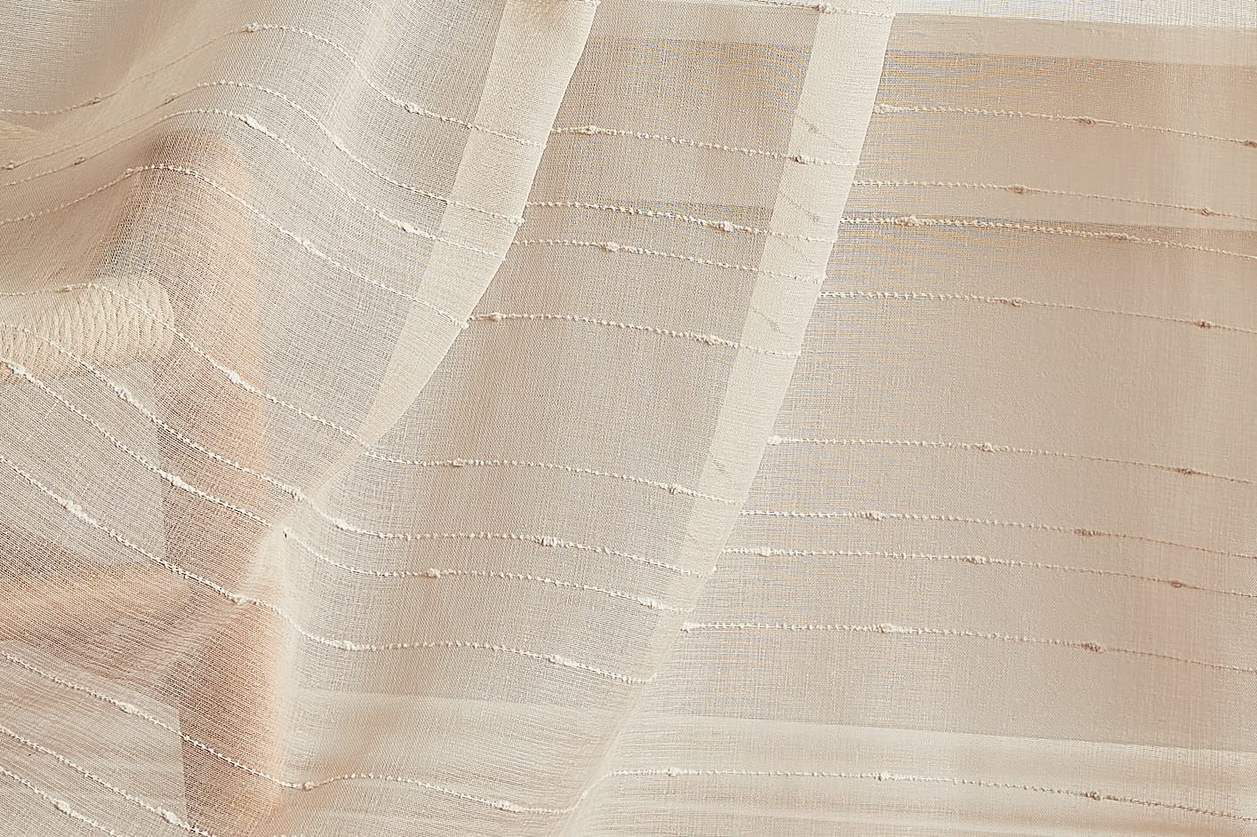 WARM HOME DESIGNS Luxury Linen Window Scarf with Dotted Stripes Pattern. 54 Inch Wide x 216 Inch Long Premium Shabby Chic Window Scarves for Living Room, Kitchen, Bedroom or Dining Room. JN Linen 216"