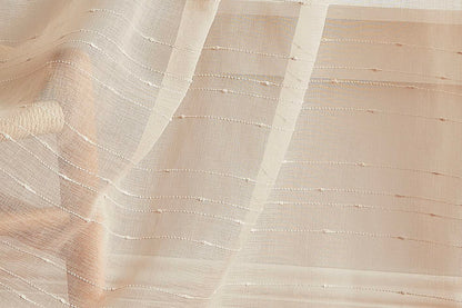 WARM HOME DESIGNS Luxury Linen Window Scarf with Dotted Stripes Pattern. 54 Inch Wide x 216 Inch Long Premium Shabby Chic Window Scarves for Living Room, Kitchen, Bedroom or Dining Room. JN Linen 216"