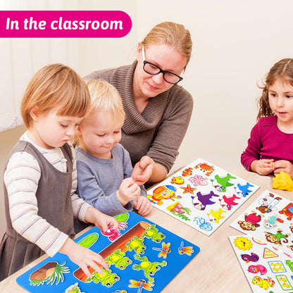 5 Set Felt Board Stories Pieces for Toddlers，1 Flannel Board With 5 Little Ducks,5 Little Monkeys Jumping on The Bed,5 Green Speckled Frogs,Baby Shark,26 letters for Preschool Learning Activities