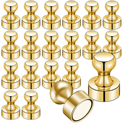 LOVIMAG Fridge Magnets 20Pcs Refrigerator Whiteboard Small Strong Magnet Classroom Kitchen Accessories Decorative Locker Set Decor Must Haves Office Calendar Refrigerador Magnetic Cute Crafts Gold