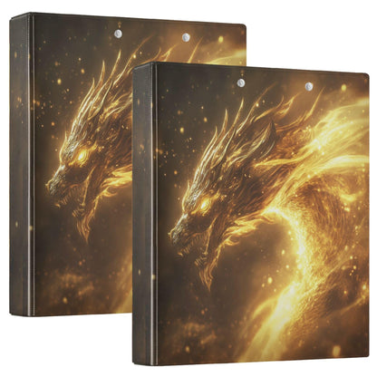 Dinosaur Round Ring Binders 1.5 Evil Gold Legend Dragon 3 Ring Clipboard Binder for Office School Work Supplies File Folder 200 Sheet Capacity Easy Open