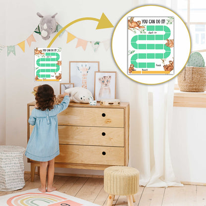 20 Sloth Reward Chart with 432 Round Stickers, Incentive Behavior Chart for Kids at Home Classroom, Kids Routine Daily Chore Sticker Chart-B04