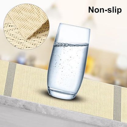 Aofmee Placemats Set of 6, Heat Resistant Place Mats, Washable Durable PVC Table Mats, Woven Vinyl Plastic Placemats for Dining Table, Non-Slip Stain Resistant Kitchen Table Placemats, Easy to Clean