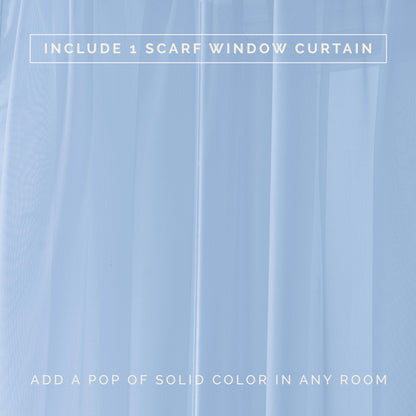 Elegant Comfort Lightweight Sheer Voile Window Scarf Valance - 216 Inch Long - 1 Panel Sheer Curtain for Living Room, Event Decor, Bedroom, (1 Piece) 55" X 216'' Long, Light Blue