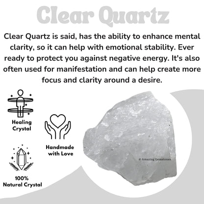 Amazing Gemstone Clear Quartz Raw Crystals and Healing Stones, Natural Rocks for Tumbling and DIY Raw Stones and Crystals (1 lb)