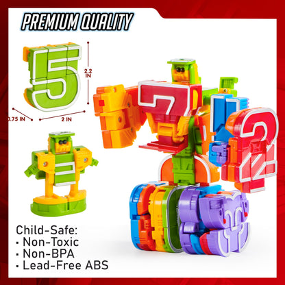 JOYIN 10 Pcs Number Robots Educational Toys, Number Robots, Action Figure Learning Toys, Easter Basket Stuffers, Birthday Gifts for Kids Boys Girls 3 4 5 6 Years Old