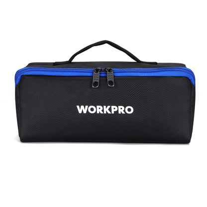 WORKPRO Tool Bag with Zipper, 10" Utility Wide Mouth Heavy Duty Tool Storage Bag, Multipurpose Zipper Tool Pouch Tote Bag for Organizer 3-pack