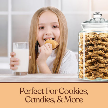 1.5 Gallon Glass Cookie Jar - Tall Food Storage Container with Airtight Lid - Large Kitchen Canister for Sugar, Flour, Dog Treat, Candy, Biscotti & Apothecary - Pack of 1
