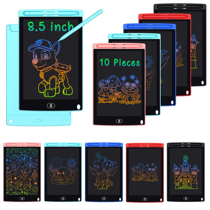 LCD Writing Tablet for Kids - 10 Pack 8.5 Inch Doodle Board Erasable Electronic Painting Drawing Pads Learning Toy Gifts for Christmas Birthday School Age 3-8 (Blue, Red, Green, Pink, Black)