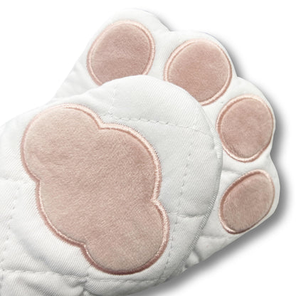 EonCare Cat Paw Oven Mitts, Thick, and Heat Resistant (White, Set of 2)