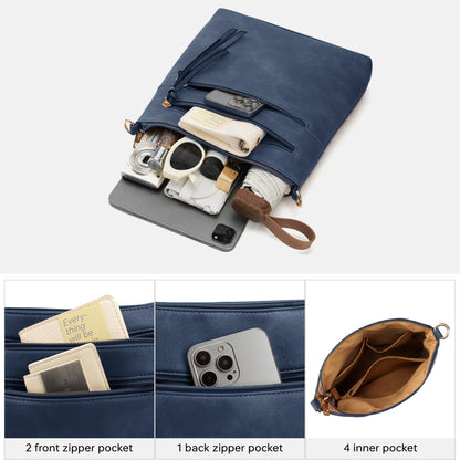 GEMIU Small Crossbody Bags for Women Travel Multi Pocket Womens Purses Women's Crossbody Handbags with Guitar Strap Blue