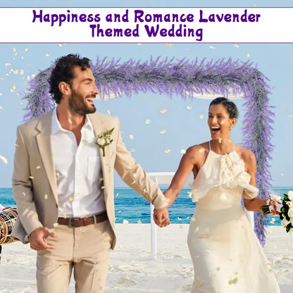 HUZIYAHAN Spring Summer Lavender Garland, 6Ft Purple Lavender Artificial Garland, All Year Lavender Garlands for Farmhouse Wedding Mantle Arch Porch Stair Table Indoor Door Home Decor (1)