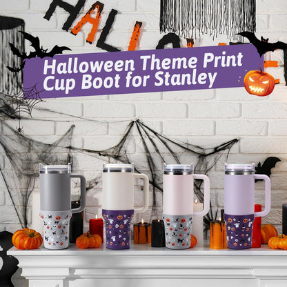 Thxbag Silicone Boot for Stanley Cup 30oz&20oz, Halloween Boot Sleeve Cover Fit with Stanley H2.0 and Quencher Adventure Tumbler Accessories (Purple, 30oz&20oz)