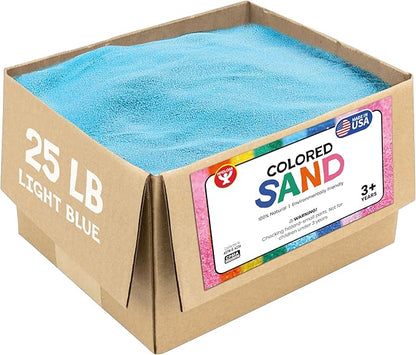 Hygloss Colored Sand for Crafts – 25 lb, Light Blue – Vibrant Colorful Fine Sensory Play Sand Art Kits for Kids – Classroom Activities for Children 3 4 5 6 7 8 9 10 11 12 – Safe for Ages 3+
