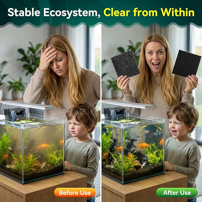Borlech Aquarium Bio Filter Sponge Pad - Cut-to-Size Aquarium Filter Media for Fish Tank, Pond, Sump - Mechanical & Biological Filtration (18.5"x18.5"x1.6", 20PPI, 1 Pack)