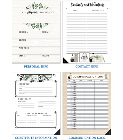 Carson Dellosa Education Modern Farmhouse Teacher Planner 2026-2027,Undated 8" x 11" Lesson Plan Book With Stickers, Class Schedule & Weekly Calendar School Supplies, Homeschool & Classroom Must Haves