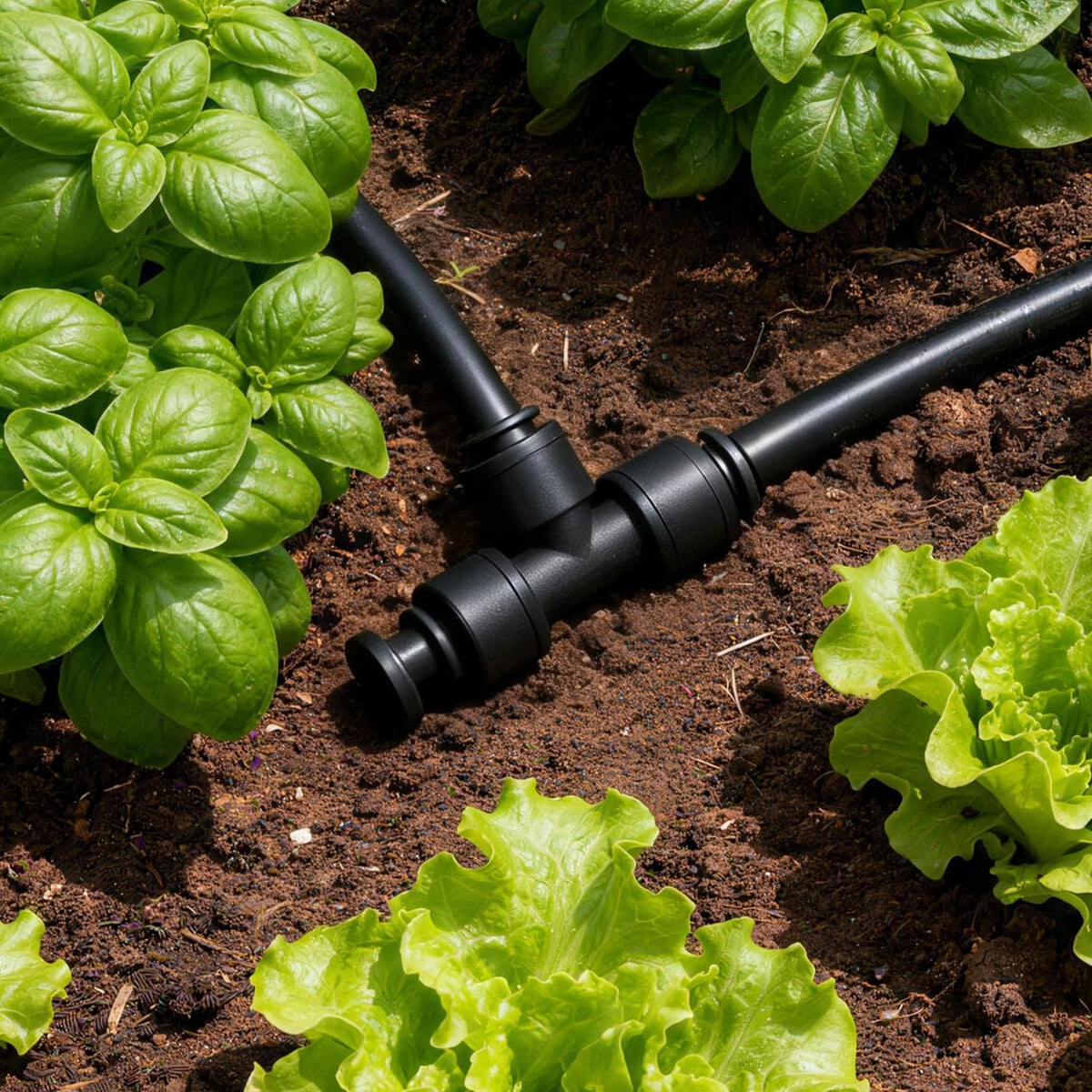 Copadri Quick Connect 1/4" Drip Irrigation Fittings Kit: 40 Pieces Drip Line Connection Push to Fit Parts for 1/4-Inch Tubing Dripline Hose Connectors for Garden Lawn Sprinkler System