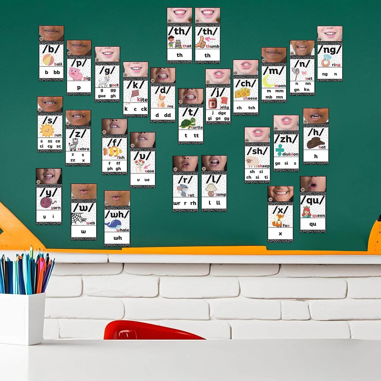 Ireer Composition Book Consonants Sound Wall for Classroom Neutral Phonics Kit, Science of Reading Posters for Classroom Decor, Kindergarten Speech Materials, Phonemic Awareness, Esl Teaching Material