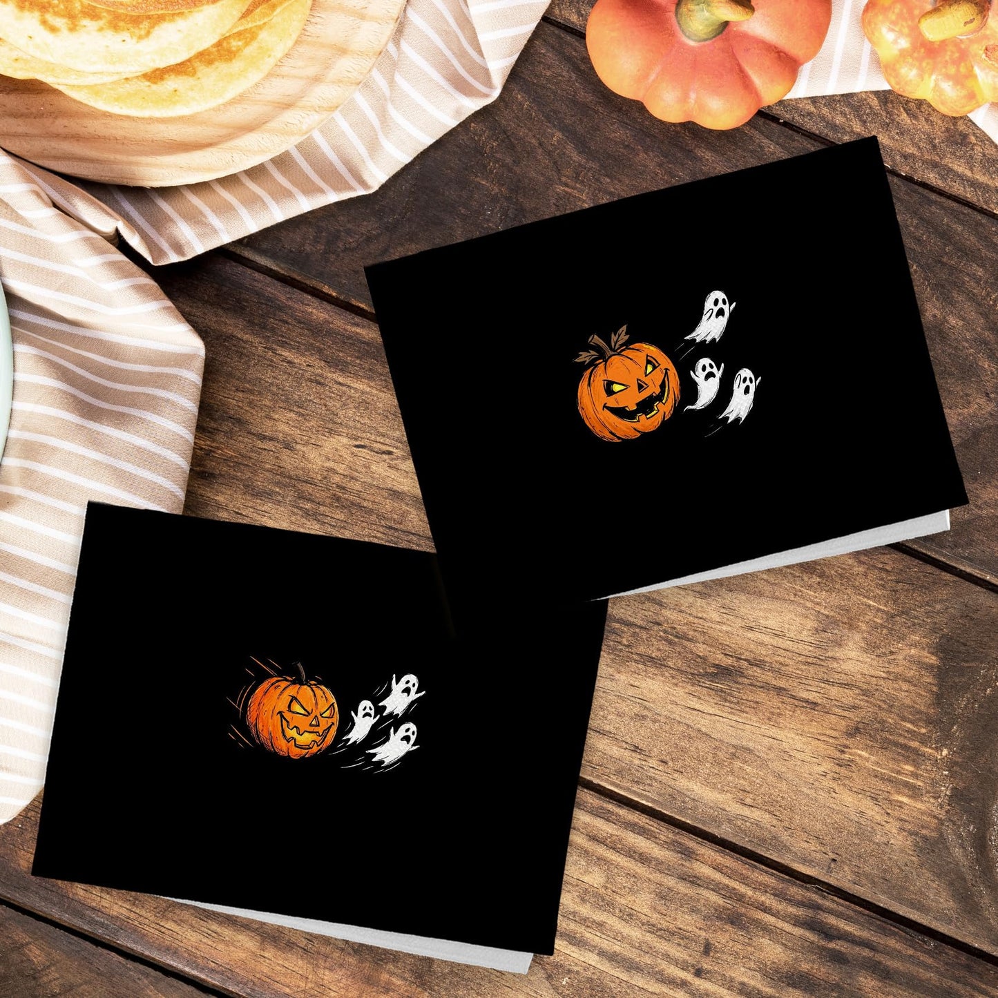 EGBTL Halloween Pumpkin Ghost Kitchen Towels, Halloween Hand Towels for Bathroom Decor, Funny Spooky Pumpkin Ghost Black Dishcloths Dish Towel for Kitchen 16x24 Inches Set of 2