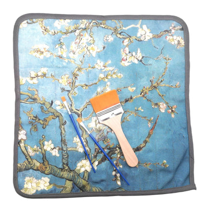 Funny live Paint Brush Holder Art Supplies, Artist Paint Brush & Storage Organizer Roll-Up Case Bag, Protect Acrylic Oil Watercolor Paintbrushes (Almond Blossom 20 Slot Pockets)