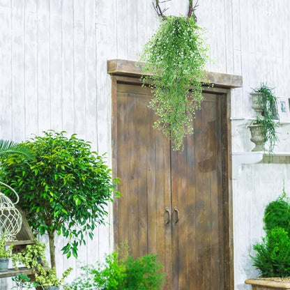 RECUTMS Fake Hanging Plants Artificial Ferns for Outdoor Hanging Faux Plants Vine Ivy Faux Fern Hanging Vines Wall Plants for Home Garden Party Wedding Decor (White 4P)