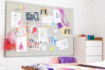 Yunihome Large Bulletin Board - Foldable 36x24 Inches Cork Board Alternative with 20 Push Pins, 3' x 2' Self-Adhesive Felt Bulletin Board for Wall, Home Office Classroom Decor